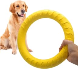 Brinquedos indestrutíveis para cães Brinquedos de mastigação de cães para mastigadores agressivos, discos voadores para raças pequenas/médias/grandes-anel de treinamento de cães, brinquedos flutuantes de anel para cães para jogar, pegar, agarrar brinquedo voador para cães