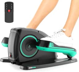 ANCHEER máquina elíptica sob a mesa, exercitador de pernas elipse para idosos, como visto na tv, exercitador de pernas portátil enquanto está sentado com pedal de massagem/monitor LCD/contro