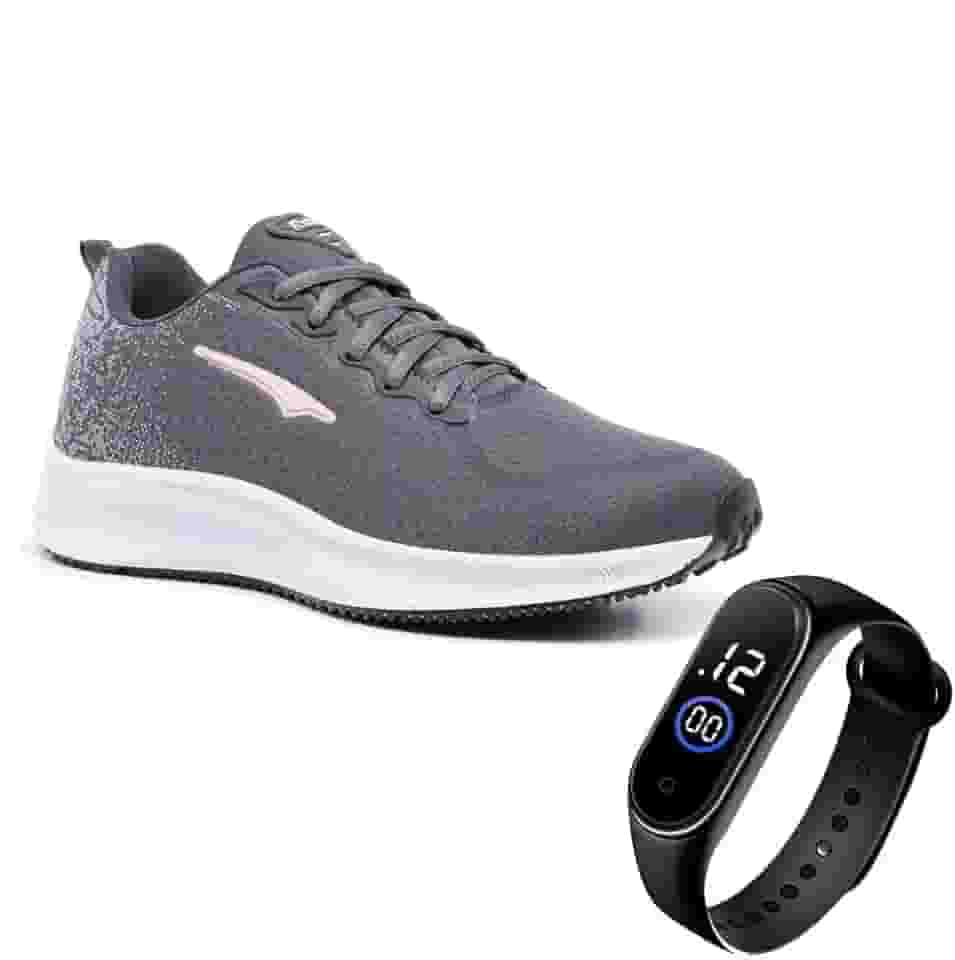 Tenis Academia Feminino Leve Macio Corrida + Relogio