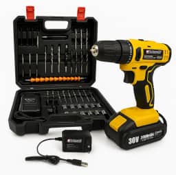 Furadeira e Parafusadeira de Impacto Sem Fio 30V Com LED 24 Acessórios Maleta Completa Para Uso Profissional e Doméstico