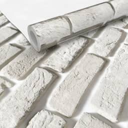 Papel Adesivo Parede Contact Tijolinho Branco 3D 5 metros = 1 Rolo de 5m X 45cm Sala/Quarto