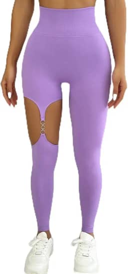 Calça legging feminina de cintura alta com controle de barriga, sem costura, macia, para treino, corrida, ciclismo, ioga