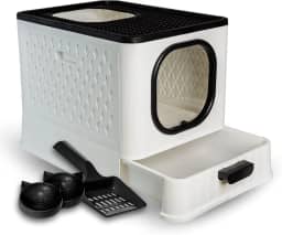 Caixa Areia Fechada Premium Gato Sandbox Higiênica Grande JelPlast (Branco)