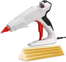 KeLDE Pistola de cola industrial - Pistola de cola quente profissional resistente de 300 W de tamanho completo com 10 peças de bastões de cola quente de alta adesão para projetos industriais, de