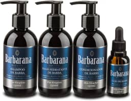 Kit para Barba Shampoo, Condicionador, Balm Hidratante e Óleo - Blue Kingdom, Barbarana