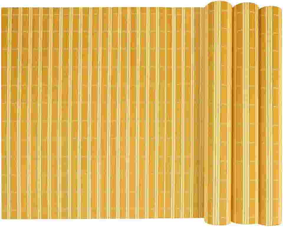 Kit 4 Jogos Americanos de Mesa Bambu Retangular 45x30cm – Sousplat Suplast Jantar Natural, Lavável, Para Cozinha, Sala de Jantar ou Decoração (BAMBU NATURAL CLARO)