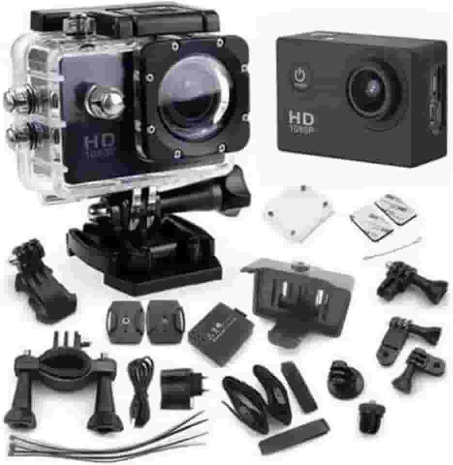 Câmera de Ação 4K Ultra HD, À Prova D'água, Wi-Fi, Tela 2.0', com Acessórios para Esportes