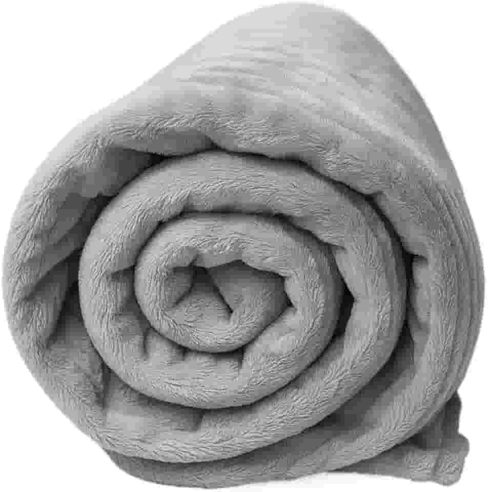 Manta Cobertor Canelada Casal Riscada Aveludada 2,00x1,80m (Cinza Claro)