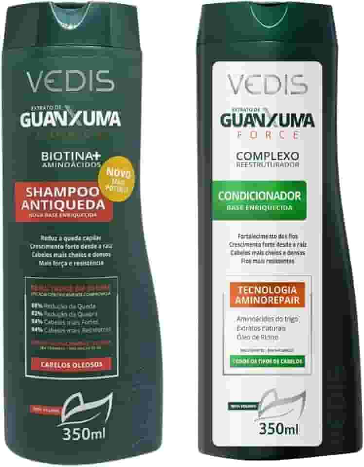 Kit Guanxuma Shampoo Antiqueda Force para Cabelos Oleosos & Condicionador Antiqueda – 350 ml