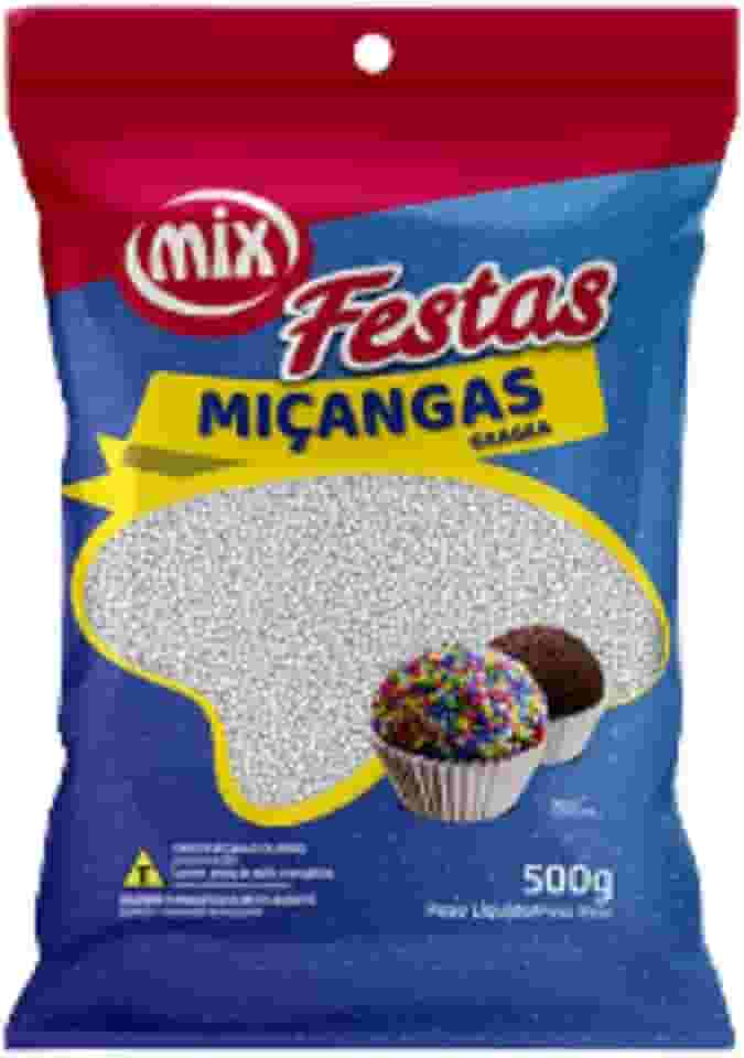 Confeito Miçanga Granulado Brigadeiro, Doces, Confeitaria Várias Cores 500g (Branca)