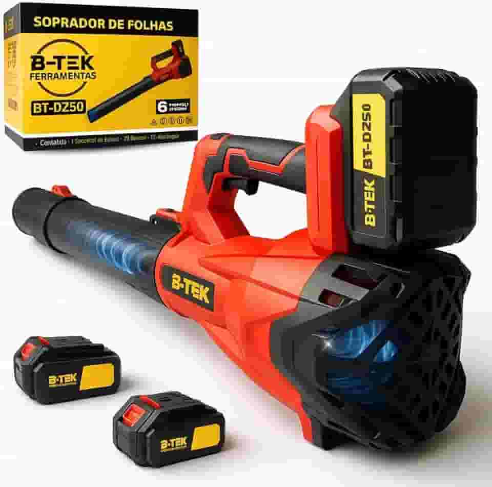 Soprador de Folhas a Bateria 21 V – Potência Turbo 300 km/h, Sem Fio, Portátil e Leve para Jardim, Quintal, Casa e Carro