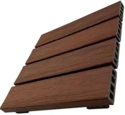 Deck Modular Madeira Plástica Ipê 43x43cm Texturizado In Brasil