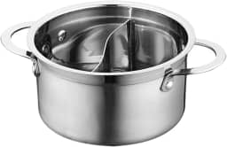 KLKCMS Mini panela elétrica de aço inoxidável com divisórias, utensílio versátil para sopa, panela elétrica para festas, restaurantes e comerciais