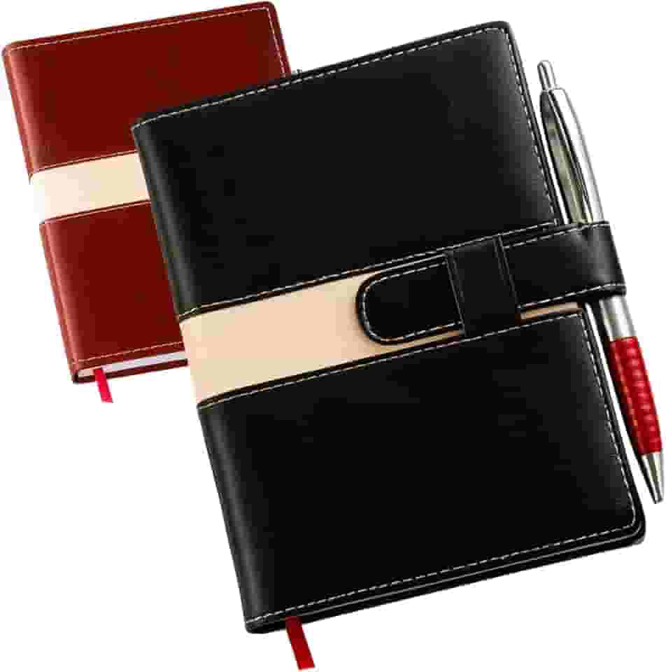 Agenda 2026 Diária | Planner Executivo Capa Dura em Couro Sintético | Caderno de Anotações para Trabalho, Escolar e Organização (Preto)