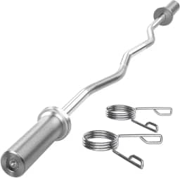 Barra W Olímpica Maciça Para Supino Musculação 1,2 Metros Com 2 Prisilhas