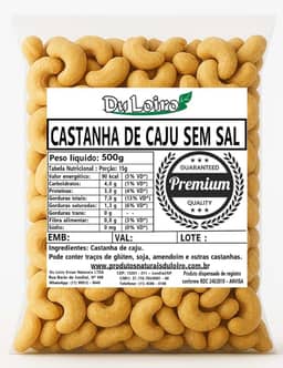 Castanha de Caju Torrada Inteira Sem sal W1 Premium (500g)