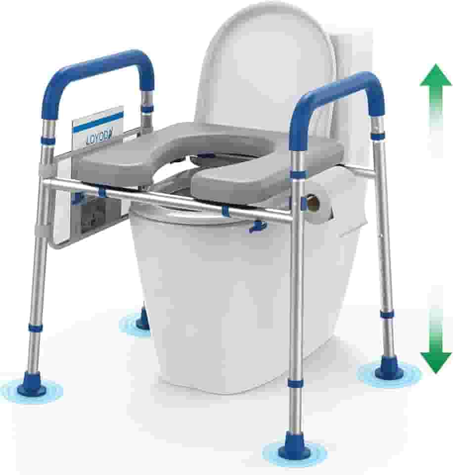 Elevadores de assento sanitário para idosos, assento de vaso sanitário elevado acolchoado com alças, elevador de vaso sanitário de altura ajustável, assento elevado para deficientes 181 kg