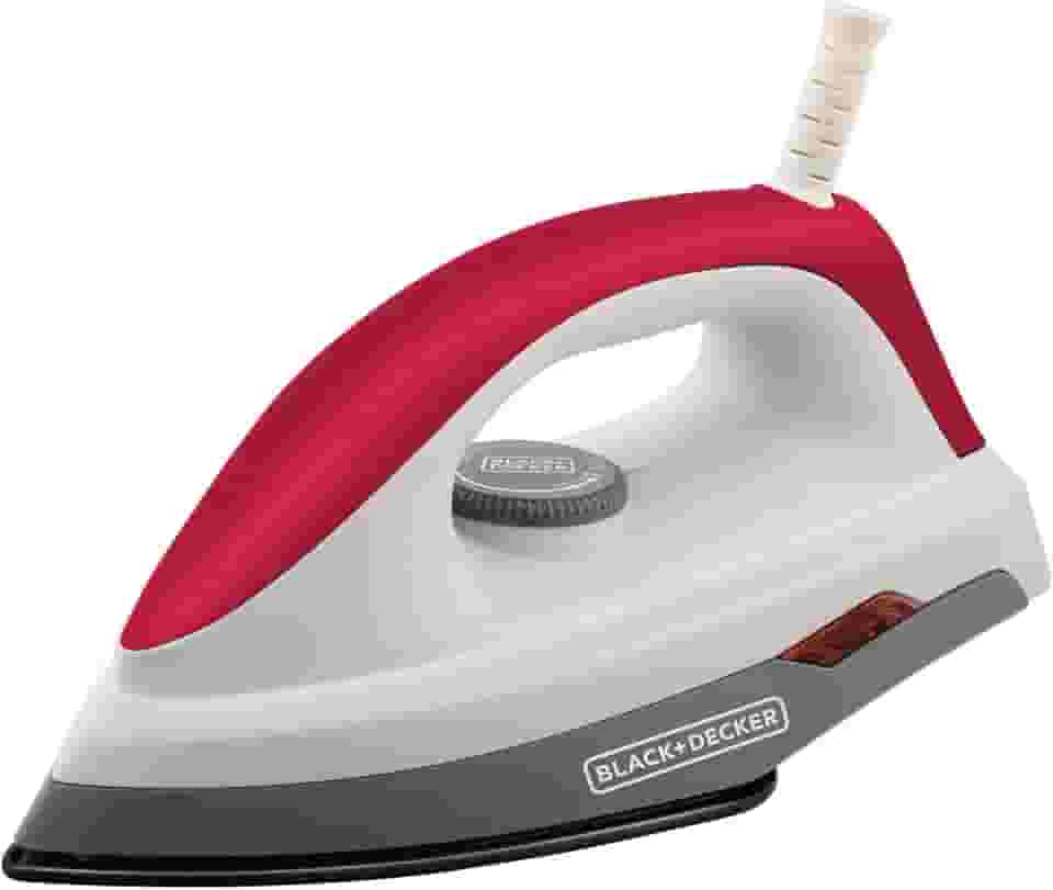 BLACK+DECKER Ferro de Passar Roupa à Seco, Com Base Antiaderente, Vermelho e Branco, Modelo F300, 220V