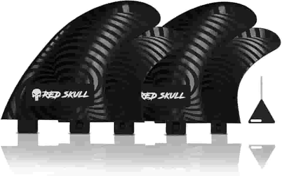 RedSkull - Quilha Surf Quadriquilha Padrão Fcs1 Rigida 4 Fins Laterias Large Injetada - Prancha de Surf, Sup, Long, Fun