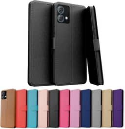 Capa Capinha Carteira Flip Couro Compatível Motorola Moto G84 Premium (PRETO)