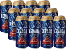 12un Cerveja Bruder Alma Cevada Zero Açucar Lata 473ml