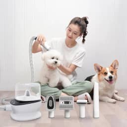 2L Aspirador de pêlos de cães, kit de limpeza de cães, aspirador de pêlos de animais forte de 9000Pa, Maquina De Tosar Cachorro Para Pet Recarregável Cães Gatos 127V (5 em 1)