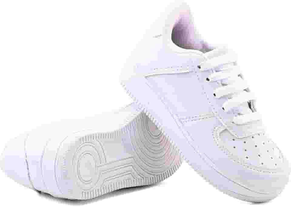 Tenis Casual Infantil Unissex Confortavel Branco Solado Leve Moda Estilo Retro Criança Feminino Masculino Bebe