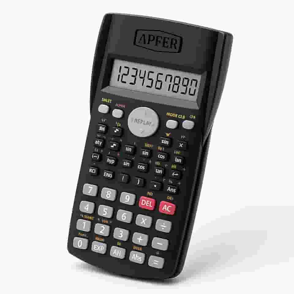 Calculadora Científica 240 Funções Display Duplo 10+2 Dígitos – Desligamento Automático, Pilha AAA – Ideal para Engenharia, Matemática, Física, Química, Faculdade, Escritório – Cor Preta