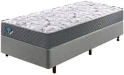 Cama Box Solteiro King Reforçado 96x203x38cm e Colchão Adapto Molas Ensacada Cinza