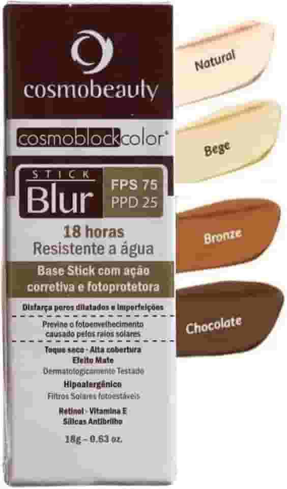 Stick Blur Fps75 Base Em Bastão 18 Horas Cosmobeauty Cores Tipo de pele:Bege