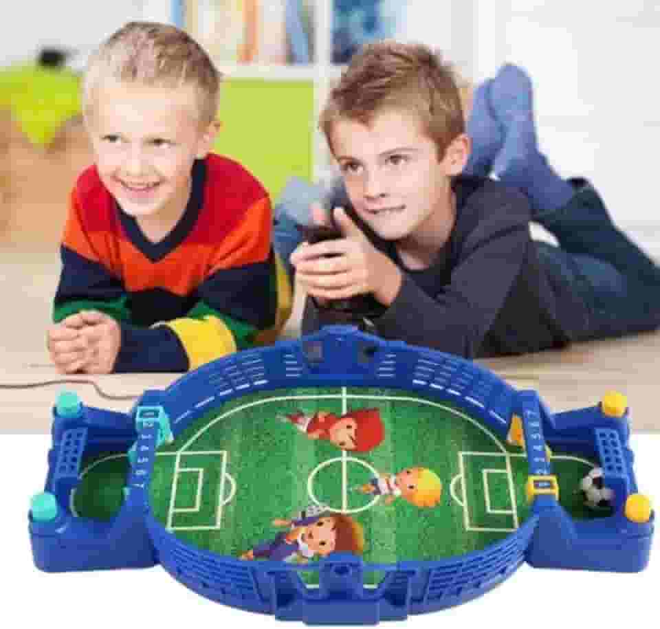 Mini Arena De Futebol Tipo Fliperama Portátil Pinball Gol Copa Do Mundo A Mesa Lançador Bola Criança AZUL