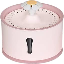 Bebedouro Automático para Gatos, Rosa Claro, 2000ml, com Filtração em 5 Estágios, Fonte de Água USB Recarregável, 19x19x14cm, Sistema de Iluminação Inteligente