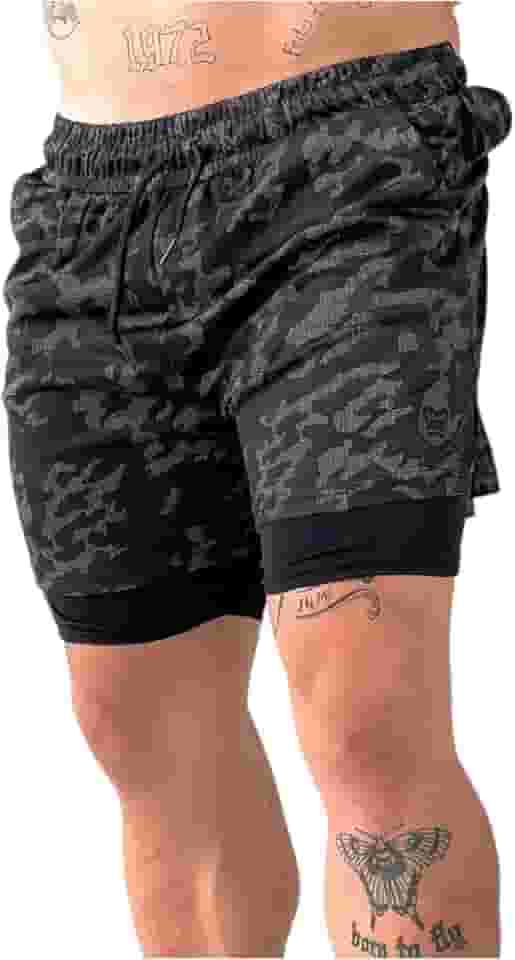 Shorts Masculino 2 em 1 Dryfit para Treino Corrida Academia Kong