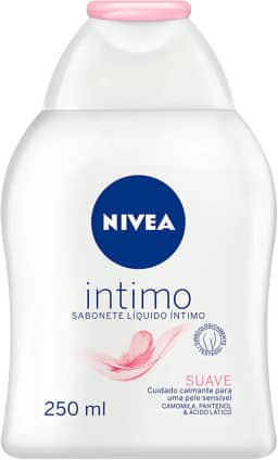 NIVEA Sabonete Líquido Íntimo Suave 250ml - Mantém o ph natural, com extrato de camomila, limpeza suave, sem corantes, testado dermatologicamente e ginecologicamente