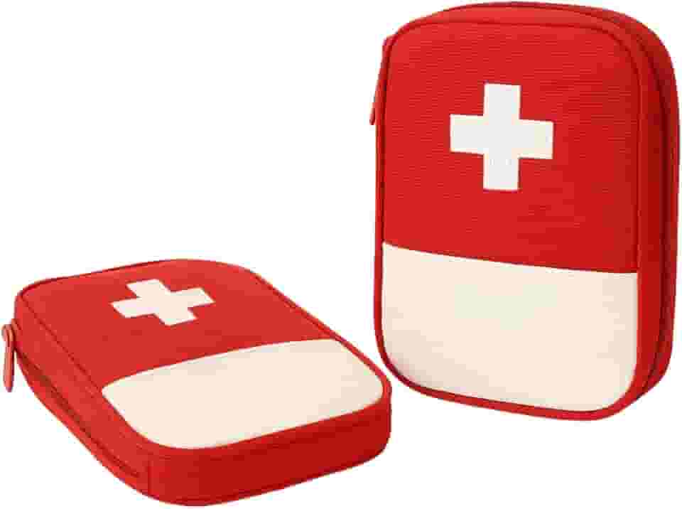 Necessaire de Primeiros Socorros Portátil Bolsa Primeiros Socorros Organizadora Estojo Remédio Viagem Compacta e Elegante para Viagens e Uso Doméstico Ninja Tech (Vermelho)