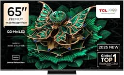 TCL Smart TV de 65 polegadas 4K QLED, Google TV, HDR 2600 nits CrystlGlow HVA Panel, 144Hz, tecnologia quantum dot, processador AiPQ Pro, áudio aprimorado IMAX, design fino 65C7K - (modelo 2025