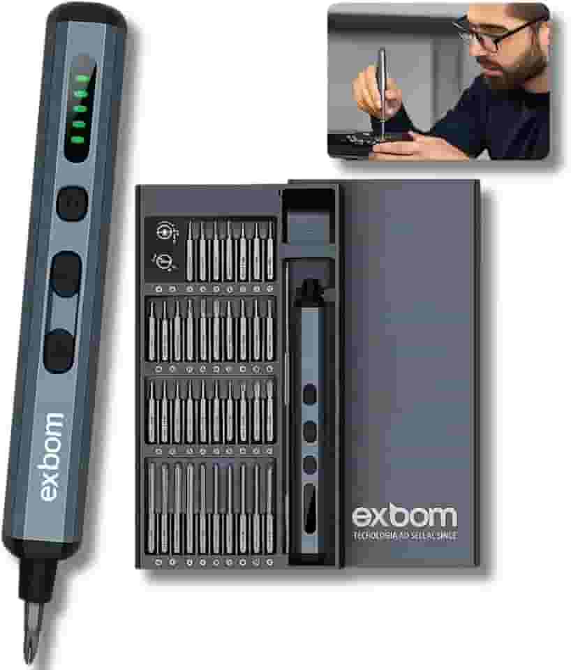 Mini Parafusadeira Elétrica Recarregável, Caneta Compacta de Precisão, Kit de Ferramentas Chave de Elétrica de Precisão 68 em 1, 64 Bits e 4 Acessórios, Multitarefas, para Manutenções Diversas