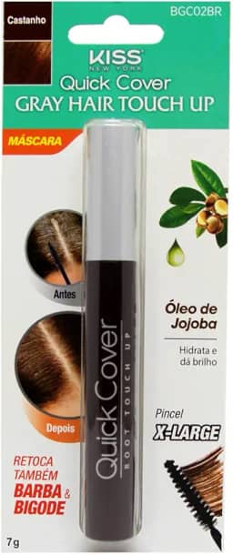Kiss New York Retoque Capilar Gray Hair Brush-In Castanho Escuro