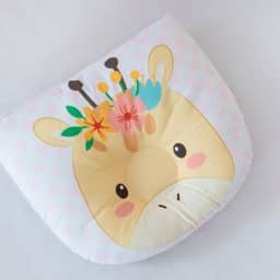 Travesseiro Almofada Anatômico de Bichinhos para Bebê Feminino e Masculino RN (Girafa Rosa)
