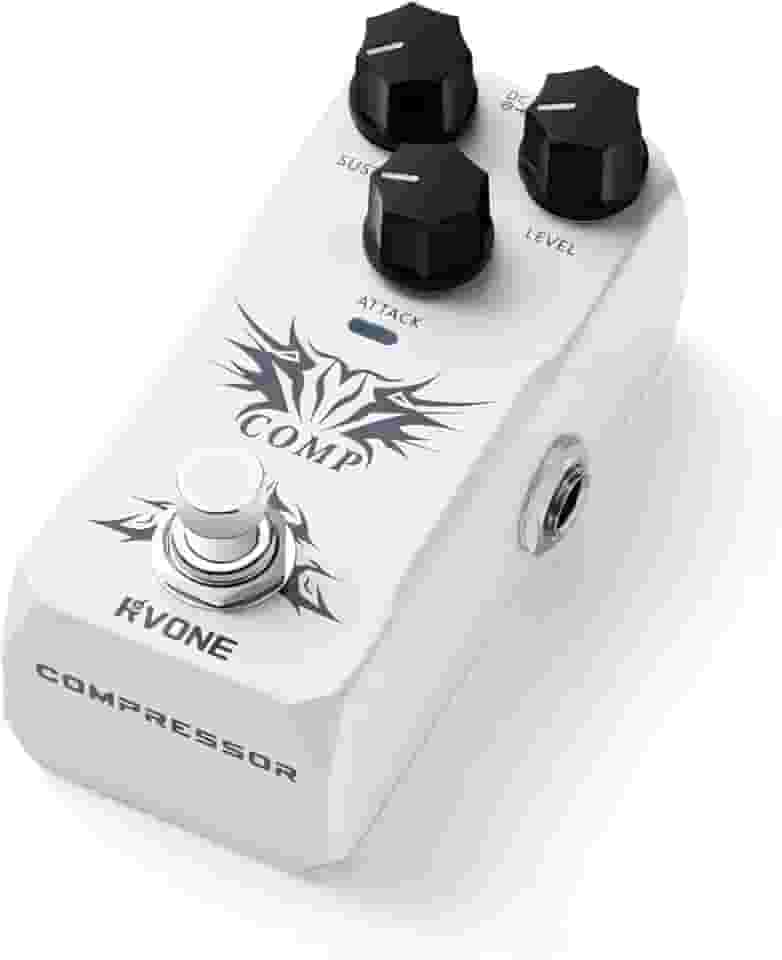 RVONE Pedal Compressor Analógico Para Guitarra/Baixo, De Guitarra Nível Estúdio, Efeitos Baixo Elétrico, True Bypass E Caixa Alumínio