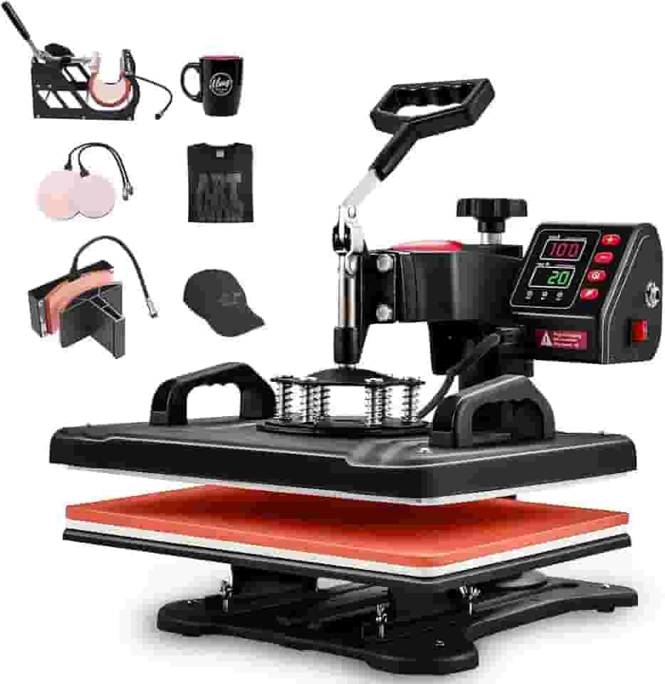 110V, 5 em 1 Prensa Termica, Maquina de Estampar Camisetas, Máquinas de Prensa Térmica Transferência de Calor por para Camisetas Chapéu, Prensa Termica Sublimação, Sublimação