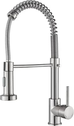 TINICO Torneira Cozinha Gourmet Monocomando Aço Inox Com Spray Extensor,Torneiras Misturadoras de água Quente e Fria,Dois Modos de Distribuição de água(Spray e Stream),Escovado