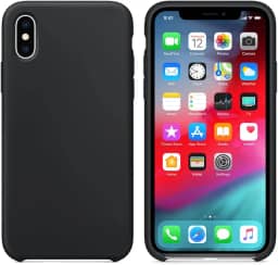 Capinha Colorida Compatível Com iPhone X/XS Vermelha,Preta, Laranja, Amarela, Azul, Rosa, Pink, Branca, Lilás, Marrom, Verde, Roxo, Case Slim Flexível Aveludada PREMIUM ONYK (preto)