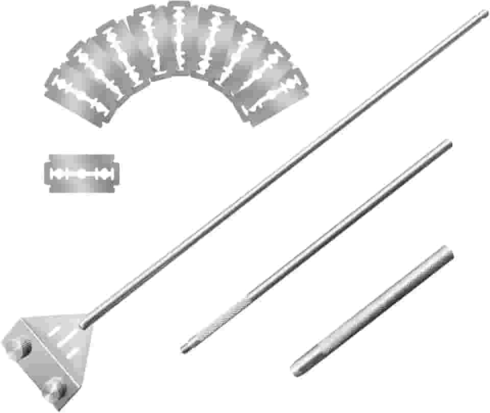 Kirecoo Raspador de algas para aquários de vidro, limpador de aquário de 65 cm, raspador de algas de aço inoxidável para aquário com 10 lâminas, ferramentas de limpeza de vidro de aquário, acessórios