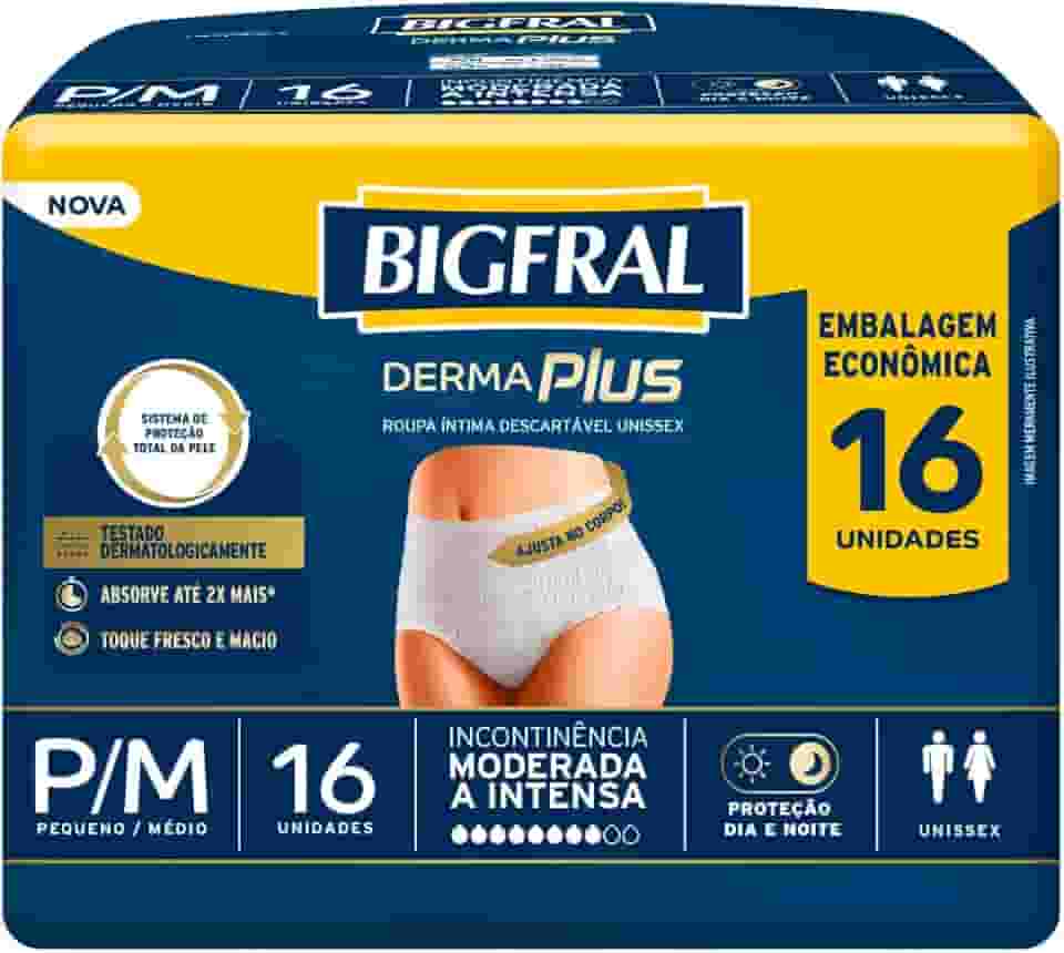 Roupa Íntima Bigfral Derma Plus P/M 16 Unidades