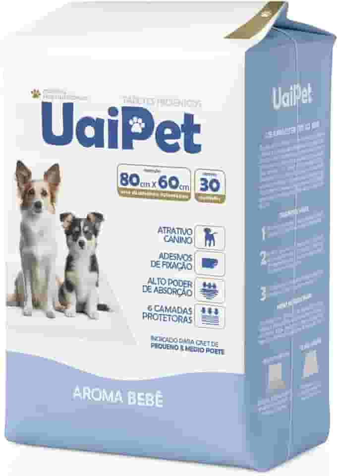 TAPETE HIGIÊNICO UAIPET PREMIUM 80cmx60cm C/30 - AROMA BEBÊ