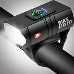 Farol para Bike 2 LEDs T6 Potente Recarregável USB – Lanterna Dianteira Resistente à Água com Indicador e Múltiplos Modos