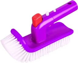 Escova de canto e degraus de piscina de luxo profissional, escova de limpeza com alça de rotação de 180 graus, para piscinas acima do solo e no solo, spas e banheiras de hidromassagem, cerdas finas (haste não incluída)