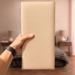 Módulo Estofado Cabeceira Placa Cama Box Adesiva (Bege, Solteiro)