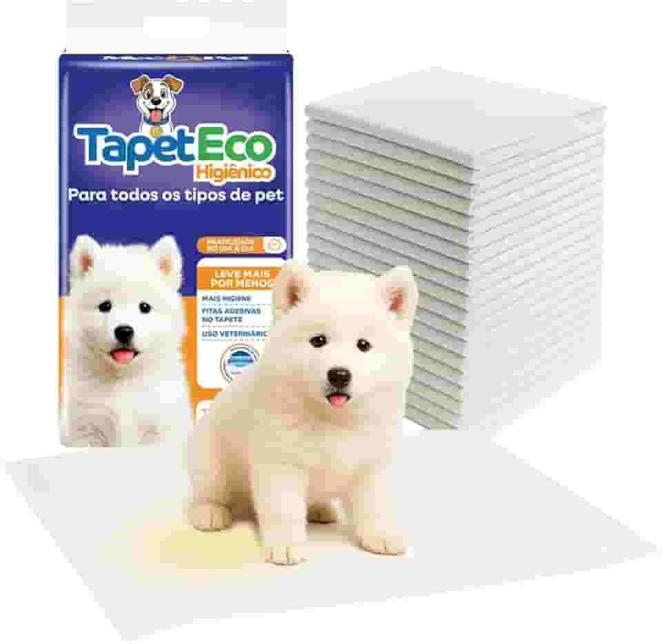 Tapete Higiênico para Cachorro Pet Cães 50 Unidades 60x60 Com Fitas Adesivas Antivazamentos Ultra Absorção 6 Camadas Anti Odores TapetEco Mec G Pet